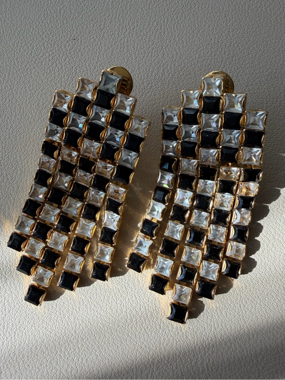 Monet Huge Crystal Earrings